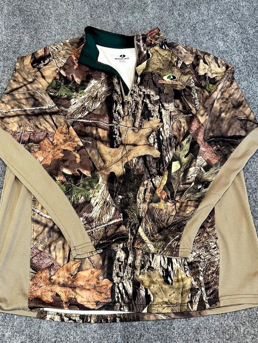 Mossy Oak Tibbee Flex Hunt 1/4 Zip Camo Jersey Brown & Green 2XL